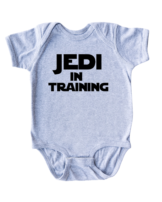 "Jedi In Training" Baby Short Sleeve Cotton Infant Bodysuit