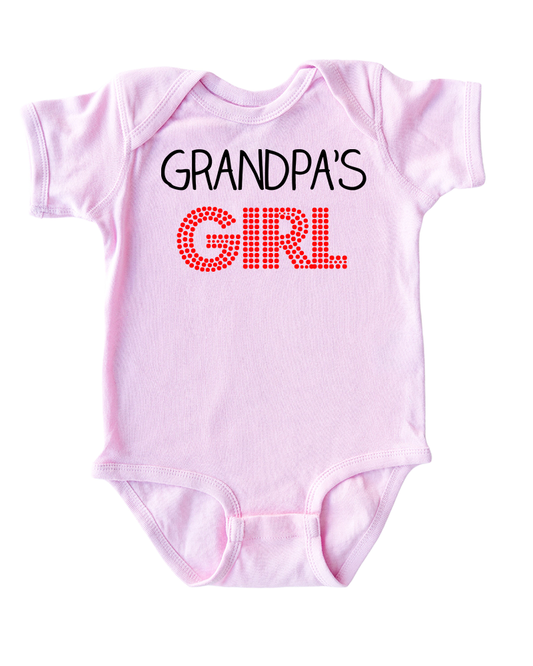 Grandpa's Girl Sweet Short Sleeve Baby Bodysuit