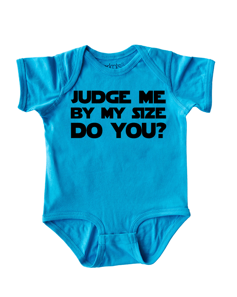 "Judge Me By My Size" Baby Short Sleeve Cotton Infant Bodysuit