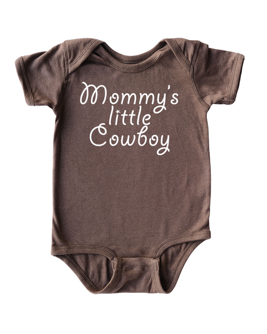 Mommy's Little Cowboy Baby Soft Cotton Country Western Boy Creeper