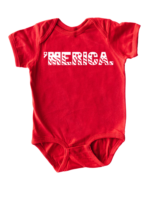 Merica 4th of July Baby Bodysuit