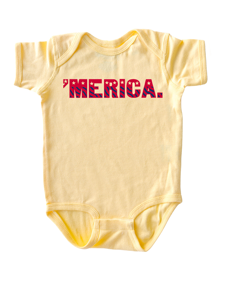 Merica 4th of July Baby Bodysuit