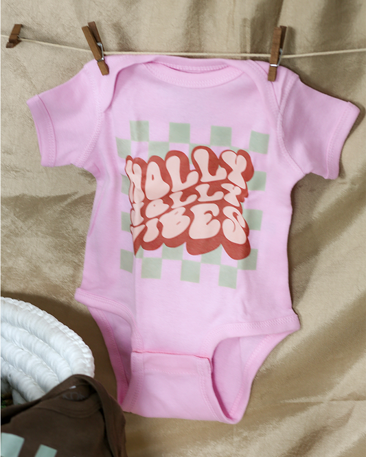 Holly Jolly Vibes Christmas Baby Bodysuit