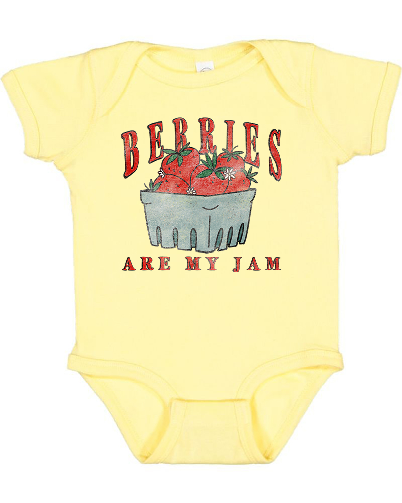Apericots X Prints By Kenna Berreis are my Jam (Red) Baby BodySuit