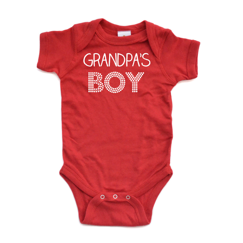 Grandpa's Boy Sweet Short Sleeve Baby Bodysuit