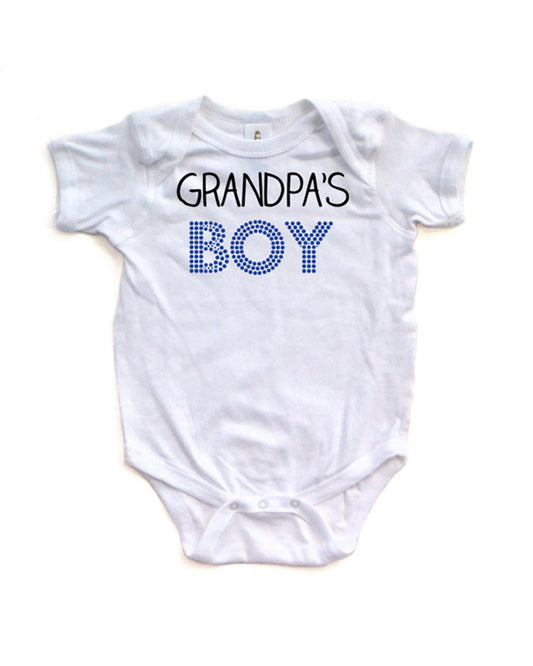 Grandpa's Boy Sweet Short Sleeve Baby Bodysuit