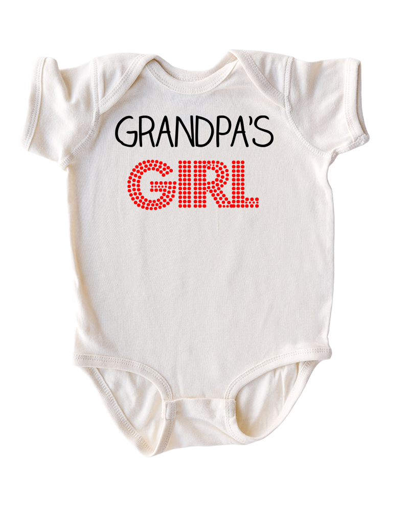 Grandpa's Girl Sweet Short Sleeve Baby Bodysuit