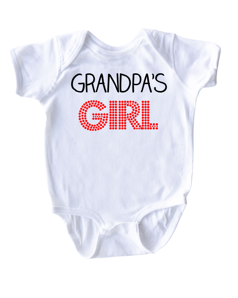 Grandpa's Girl Sweet Short Sleeve Baby Bodysuit