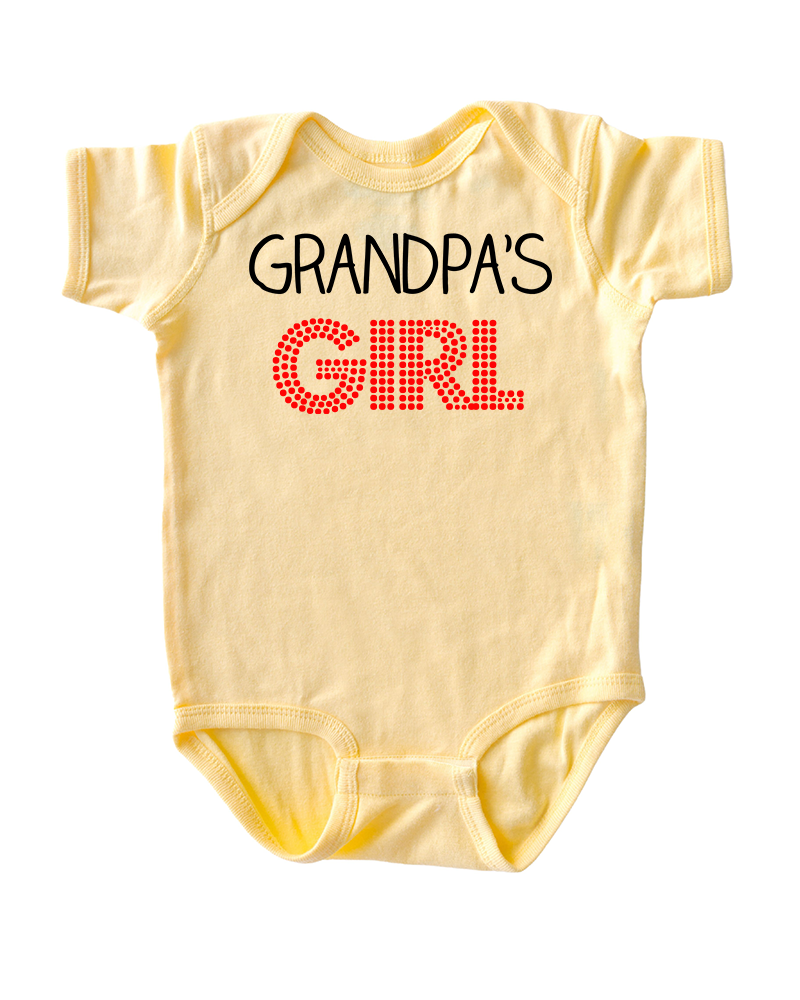 Grandpa's Girl Sweet Short Sleeve Baby Bodysuit