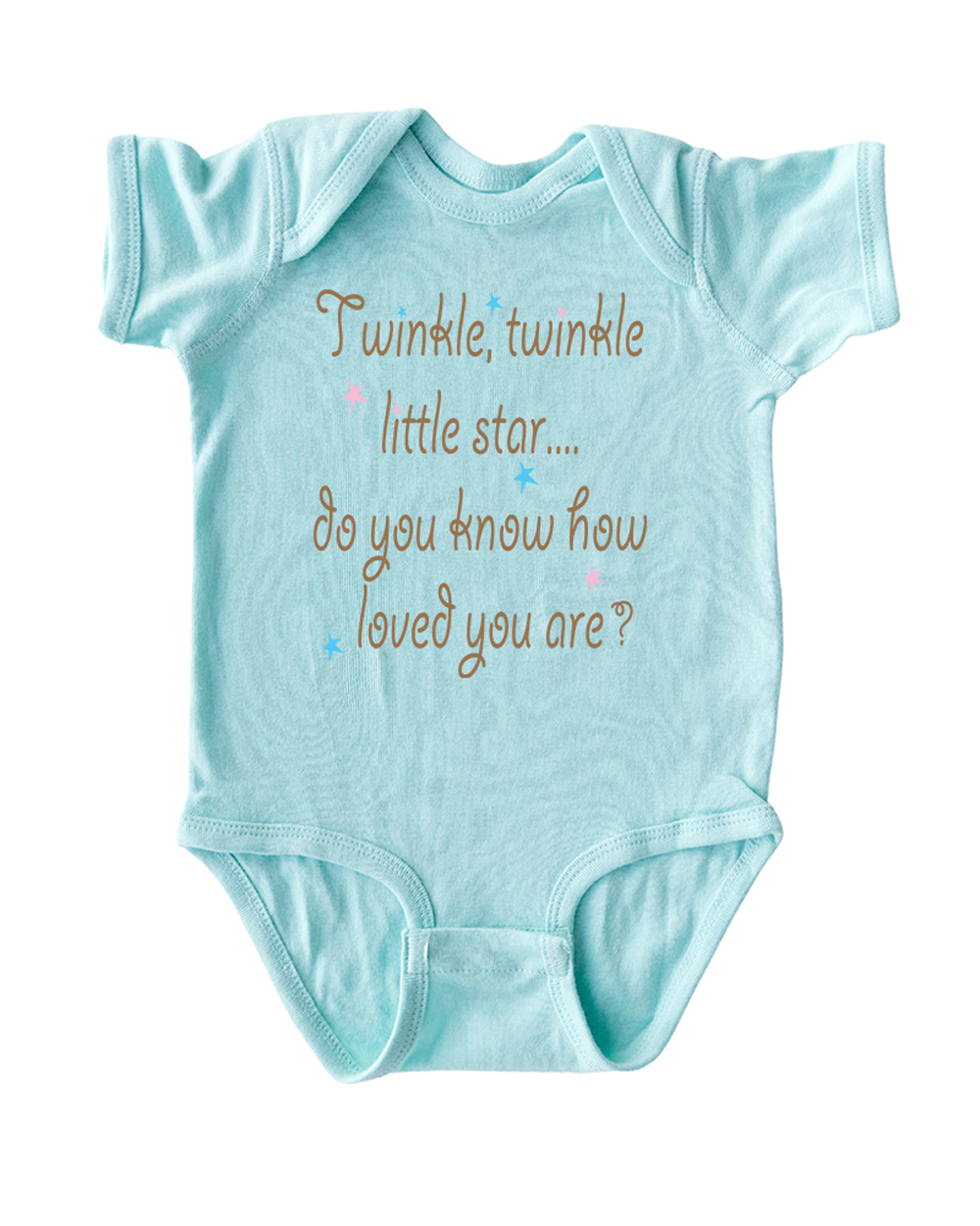 Twinkle Little Star Do You Know How Loved You Are Nursery Rhyme Short Sleeve Baby Bodysuit