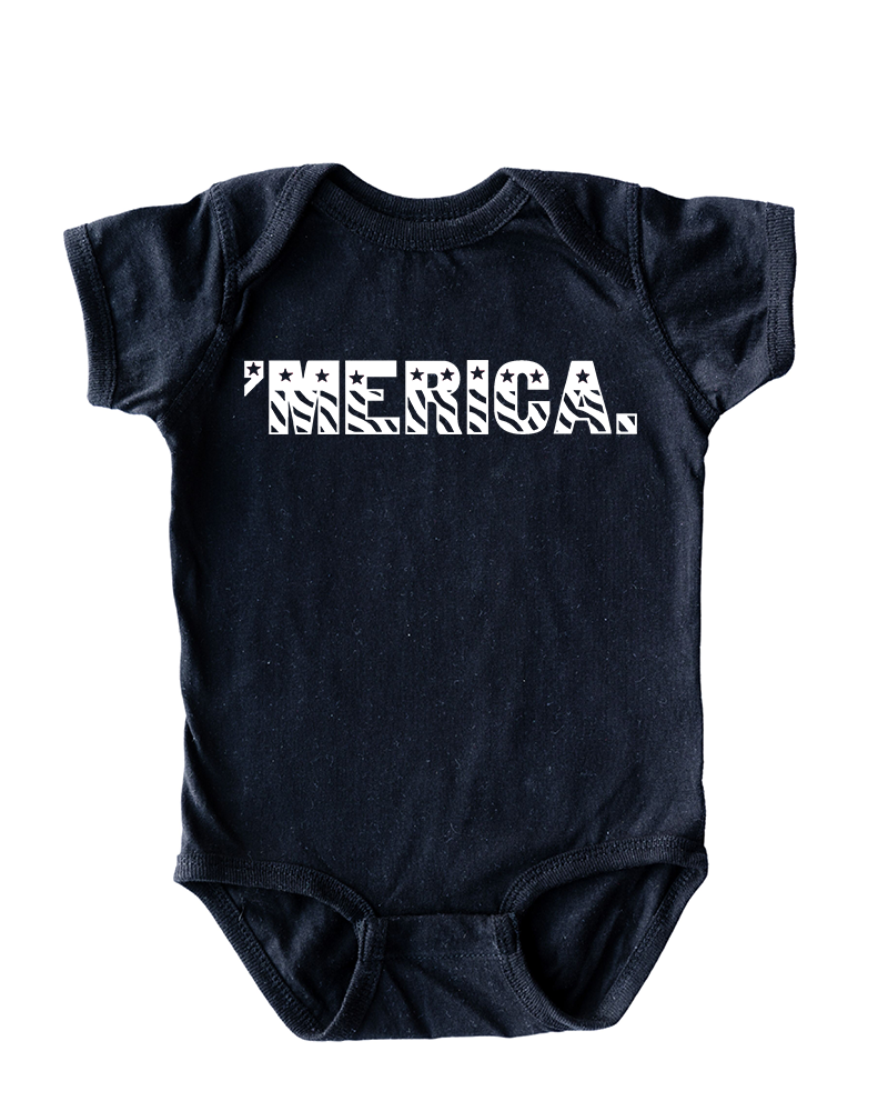 Merica 4th of July Baby Bodysuit