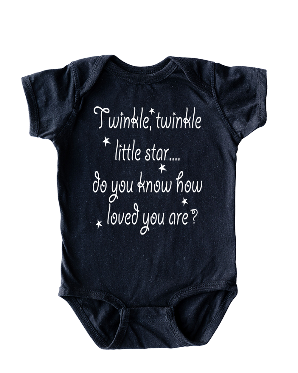 Twinkle Little Star Do You Know How Loved You Are Nursery Rhyme Short Sleeve Baby Bodysuit