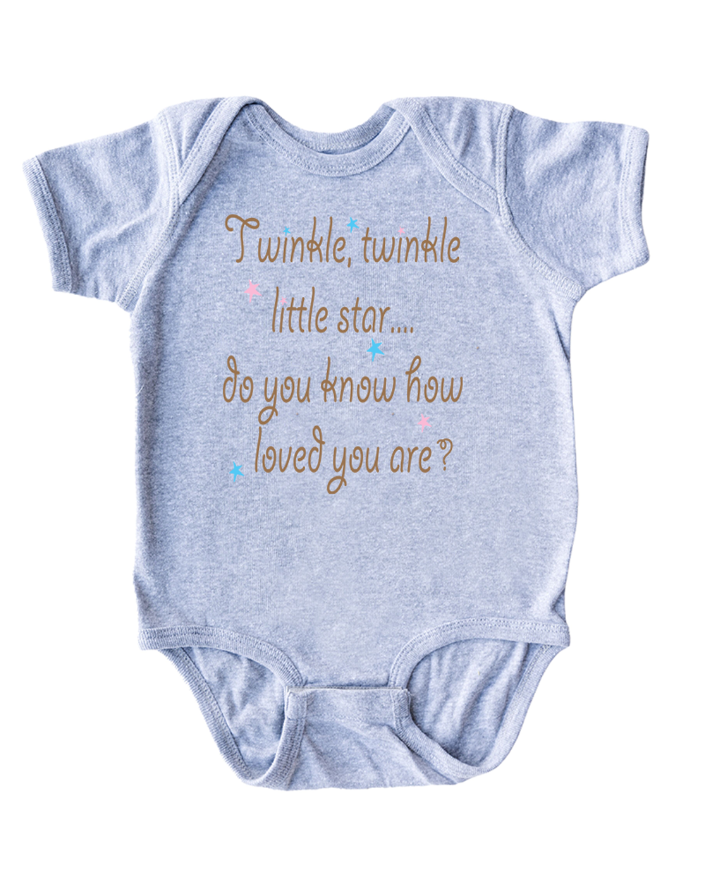 Twinkle Little Star Do You Know How Loved You Are Nursery Rhyme Short Sleeve Baby Bodysuit