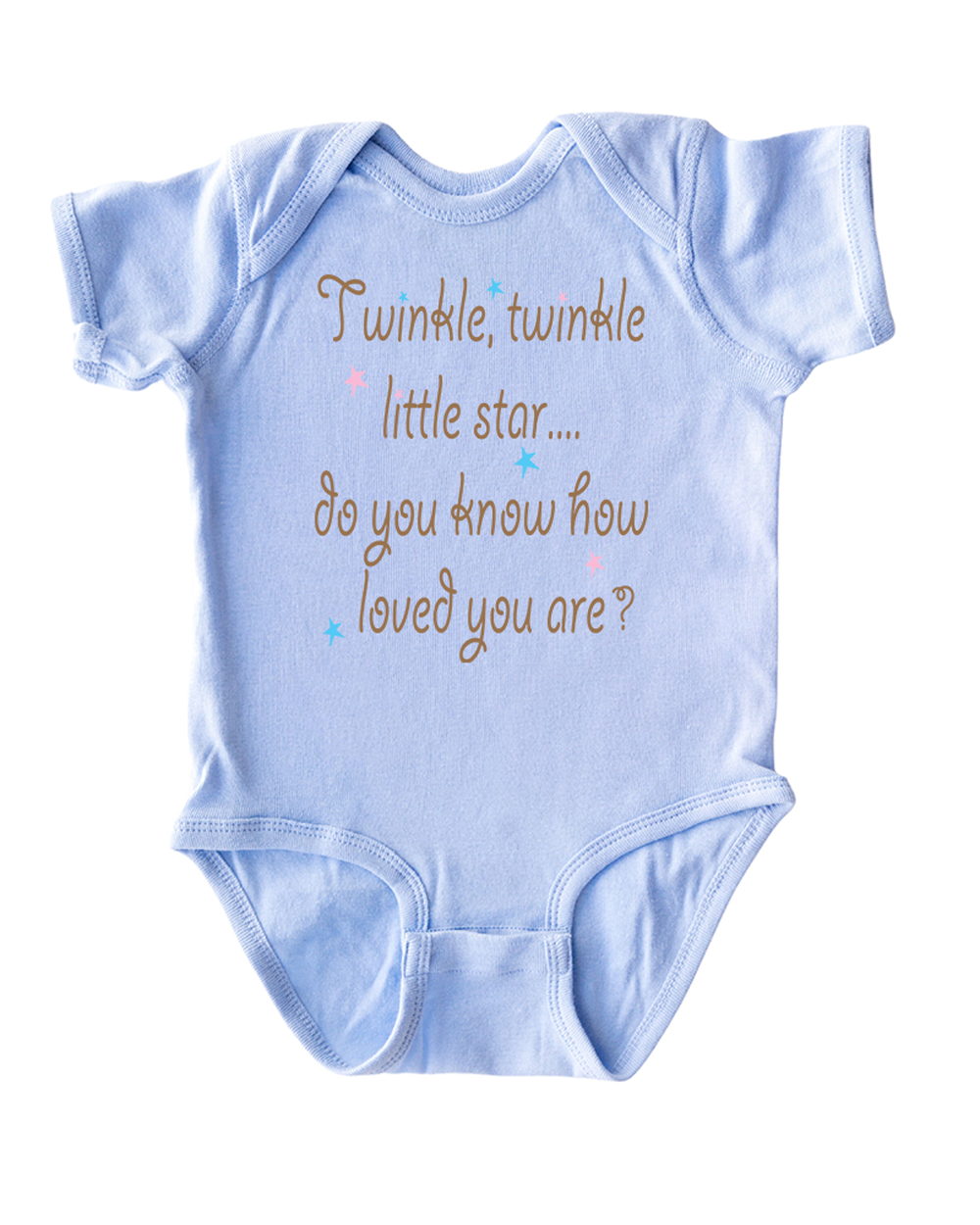 Twinkle Little Star Do You Know How Loved You Are Nursery Rhyme Short Sleeve Baby Bodysuit