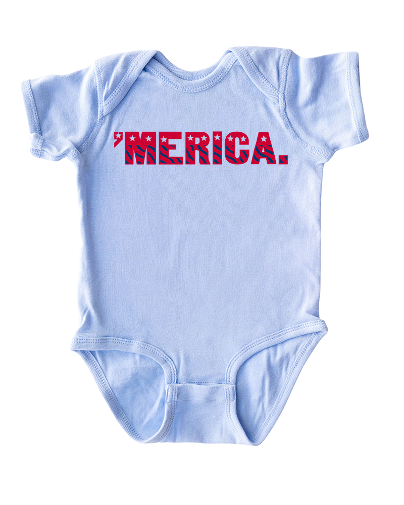 Merica 4th of July Baby Bodysuit