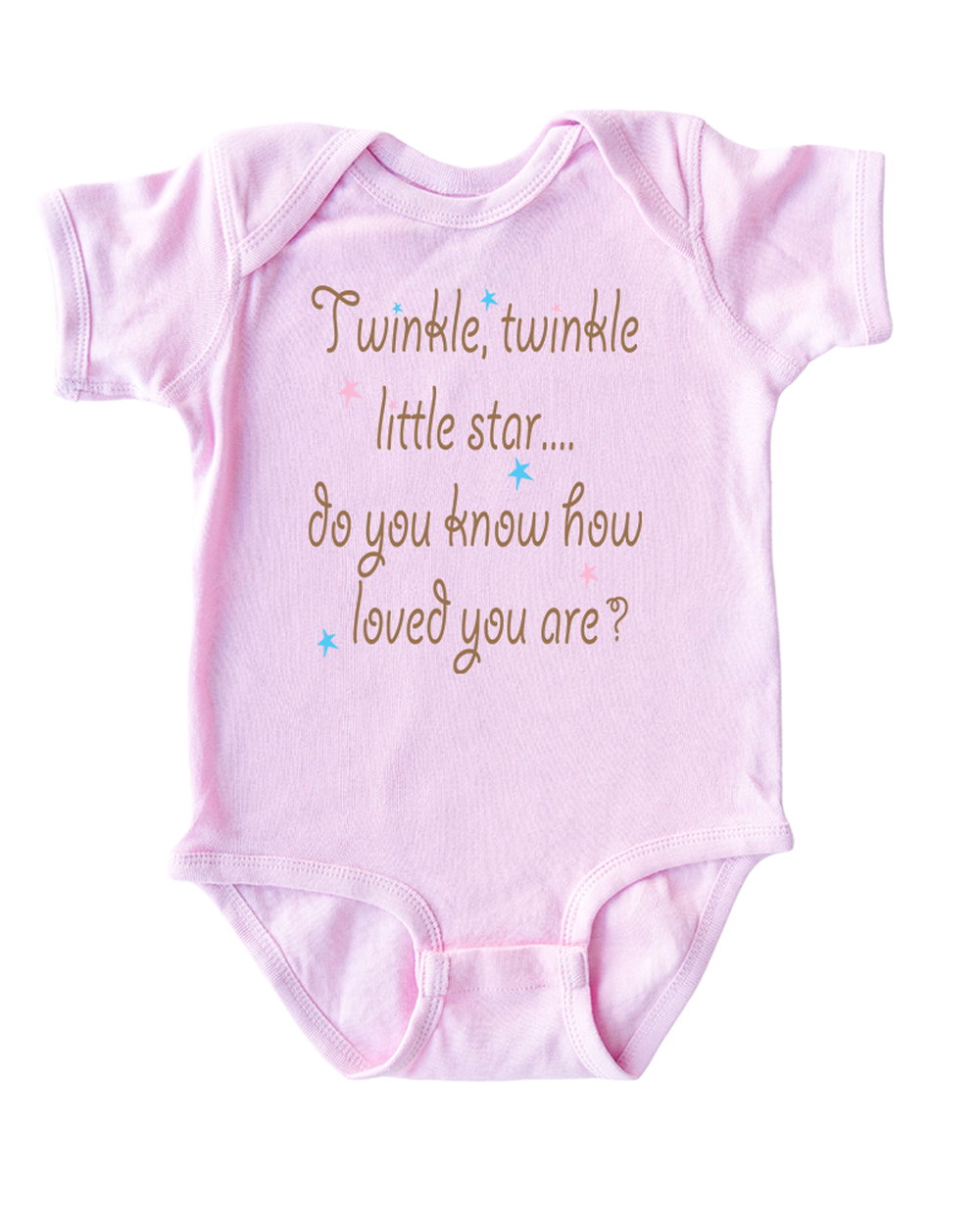 Twinkle Little Star Do You Know How Loved You Are Nursery Rhyme Short Sleeve Baby Bodysuit