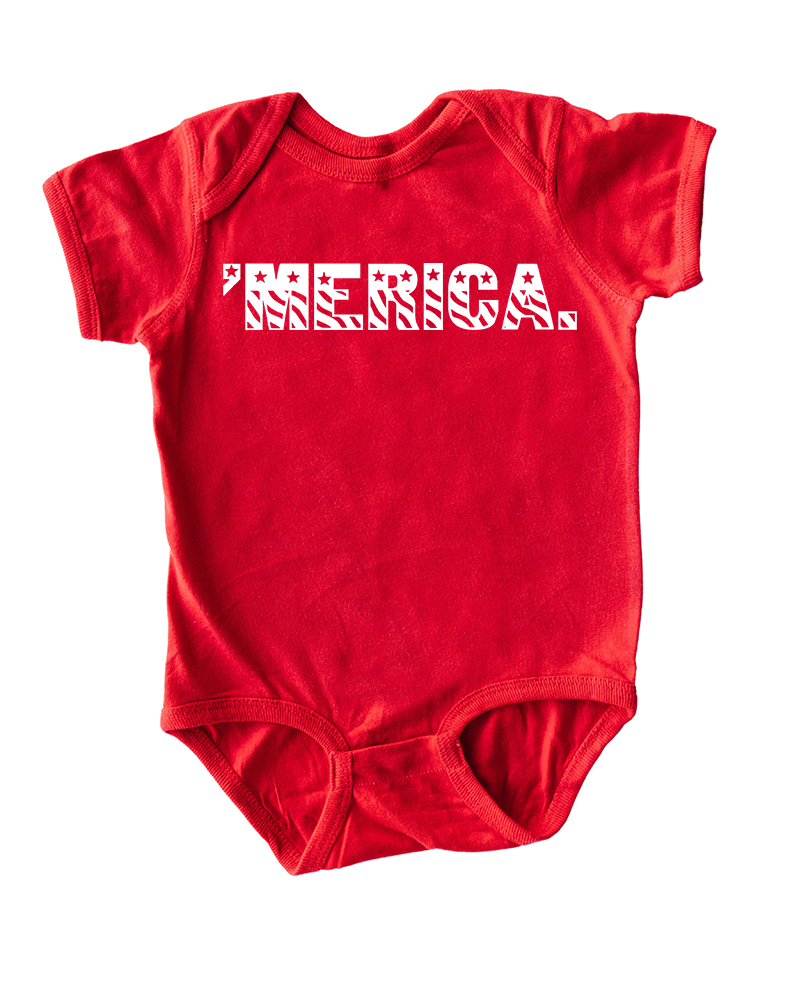 Merica 4th of July Baby Bodysuit