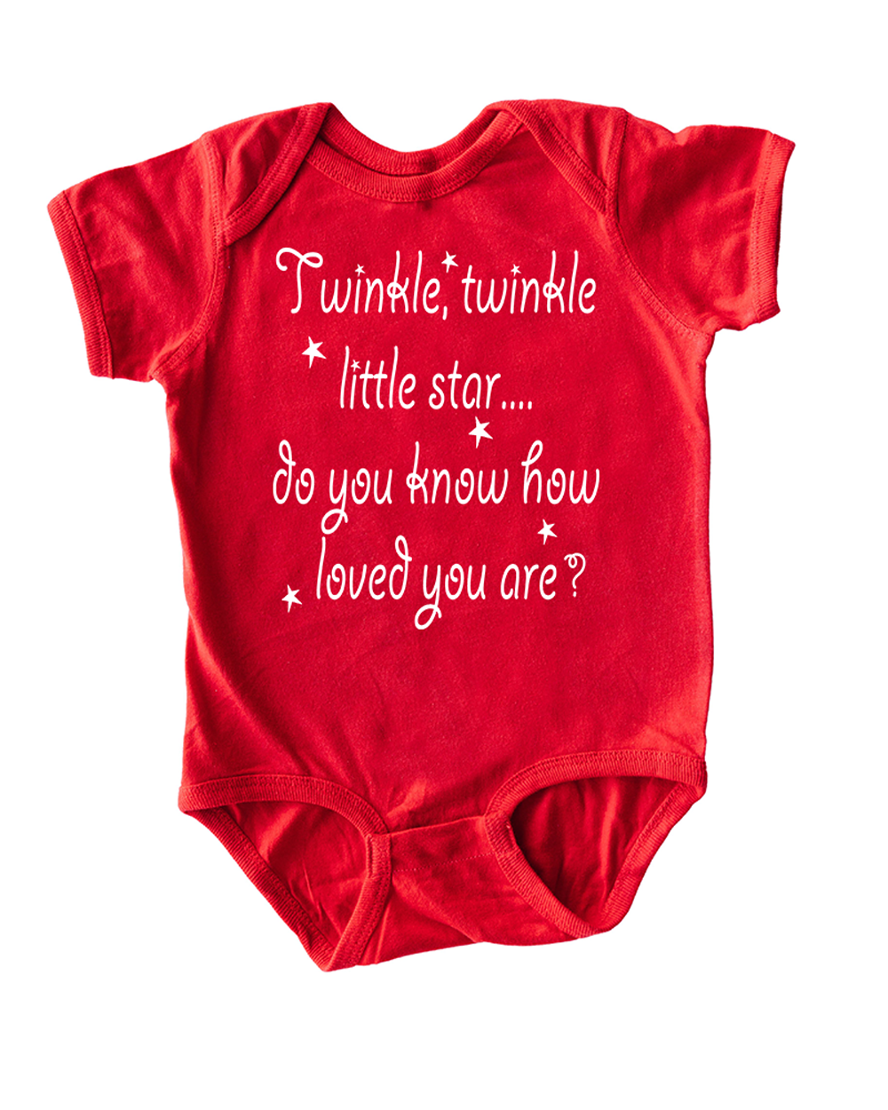 Twinkle Little Star Do You Know How Loved You Are Nursery Rhyme Short Sleeve Baby Bodysuit