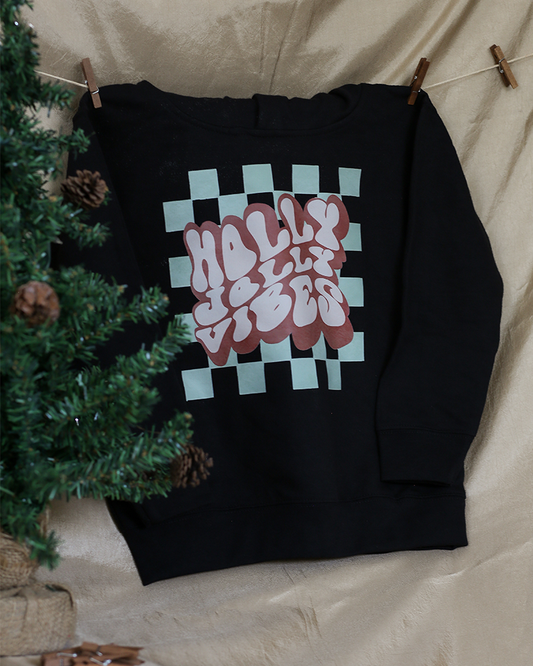 Holly Jolly Vibes Christmas Toddler Hoodie