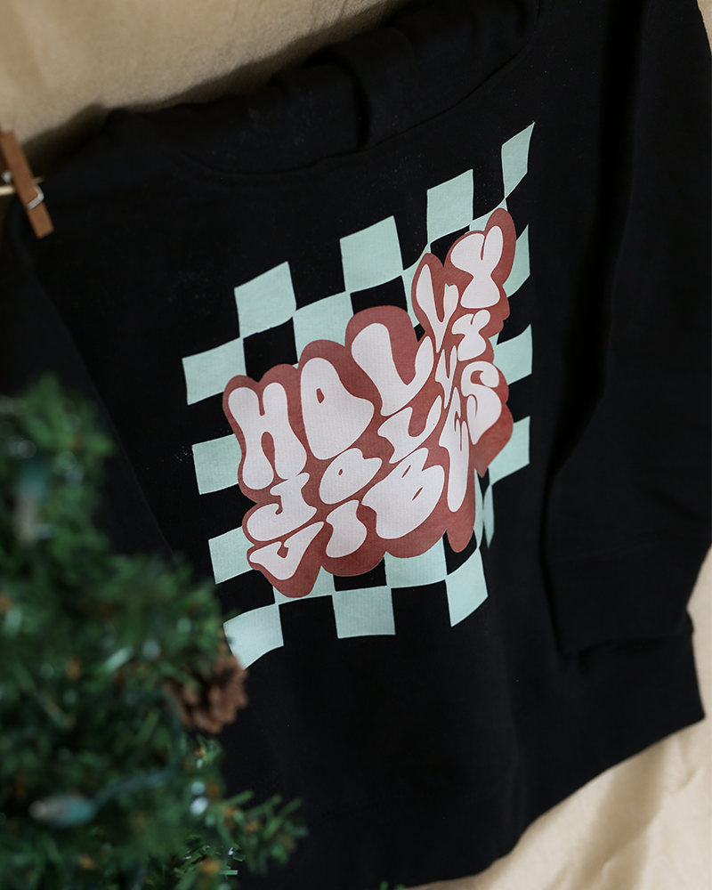 Holly Jolly Vibes Christmas Toddler Hoodie