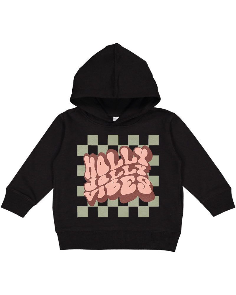 Holly Jolly Vibes Christmas Toddler Hoodie