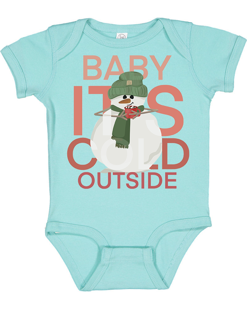 Red Snowman Christmas Baby Bodysuit