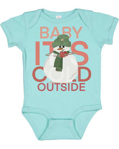 Red Snowman Christmas Baby Bodysuit