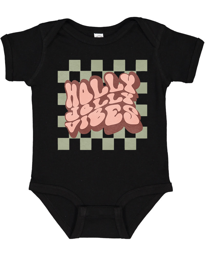 Holly Jolly Vibes Christmas Baby Bodysuit