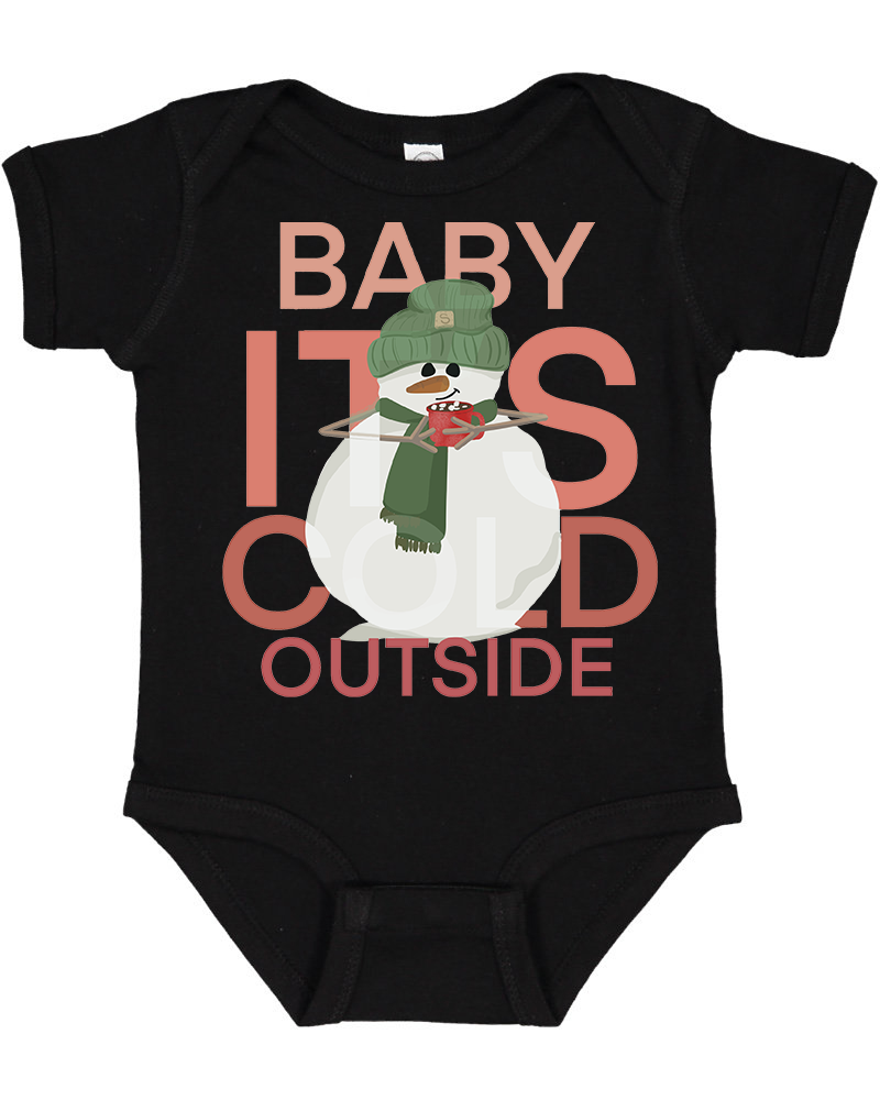 Red Snowman Christmas Baby Bodysuit