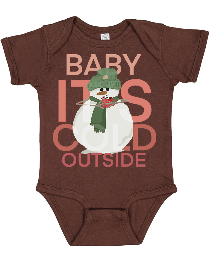 Red Snowman Christmas Baby Bodysuit