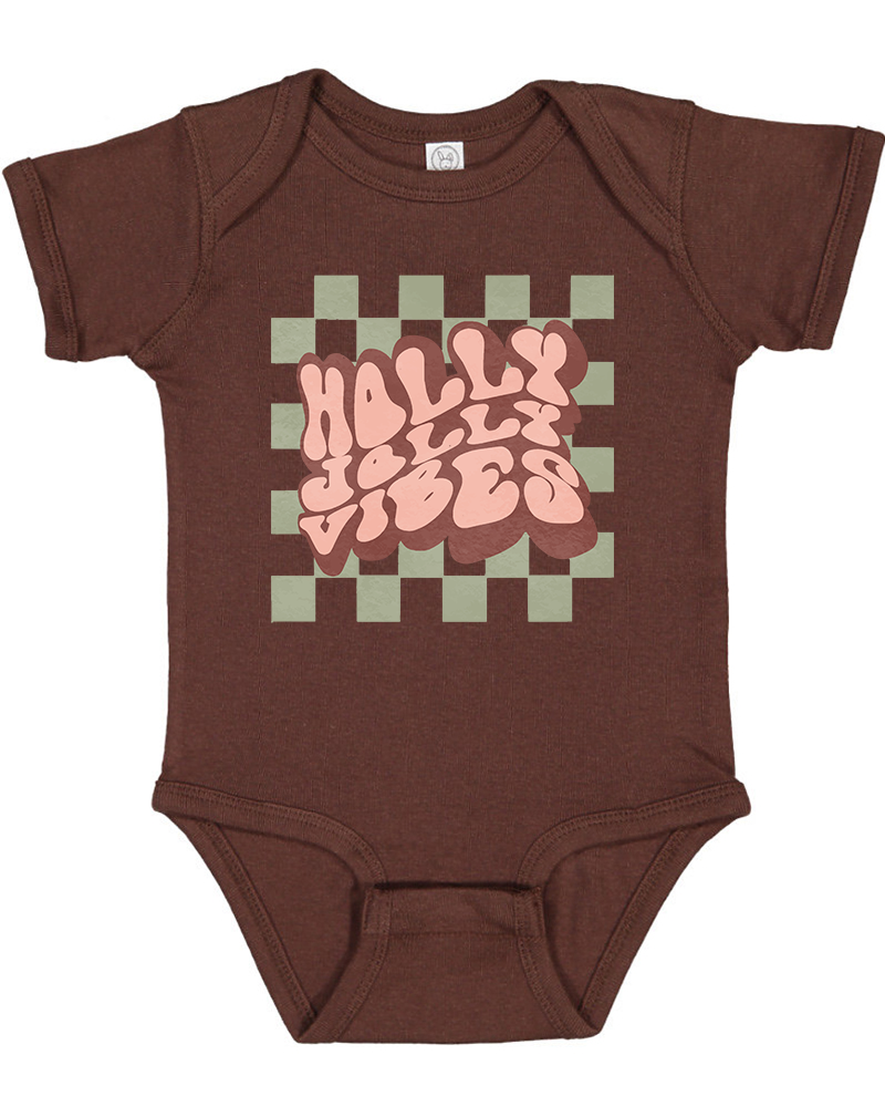 Holly Jolly Vibes Christmas Baby Bodysuit