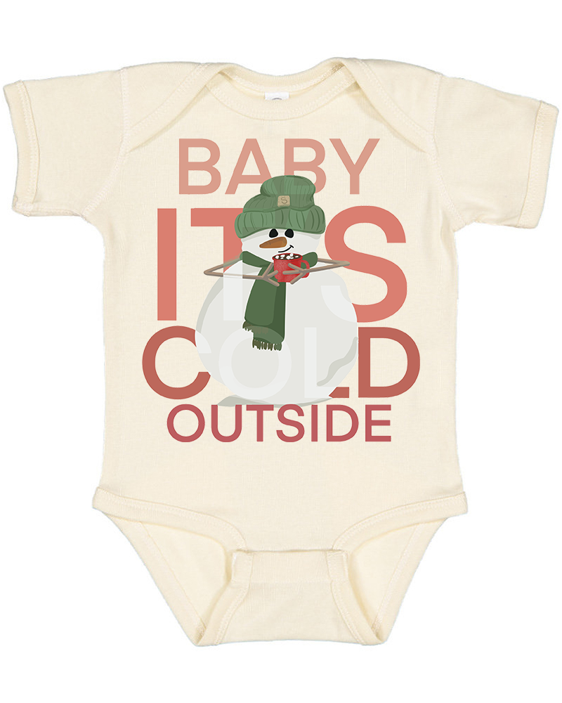 Red Snowman Christmas Baby Bodysuit