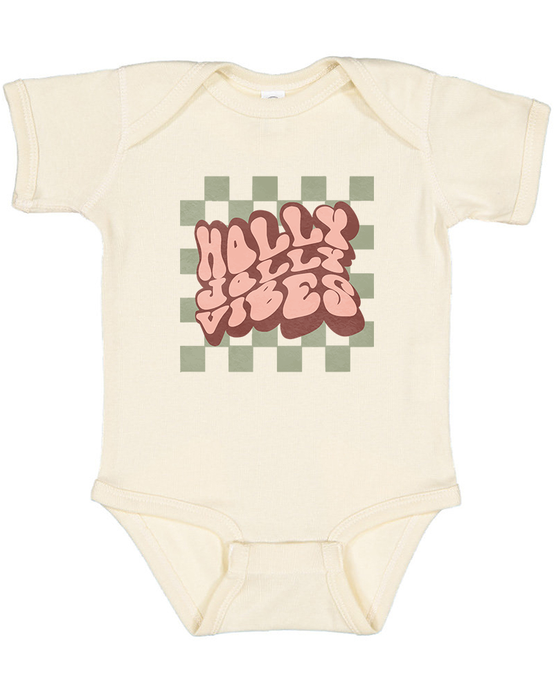 Holly Jolly Vibes Christmas Baby Bodysuit