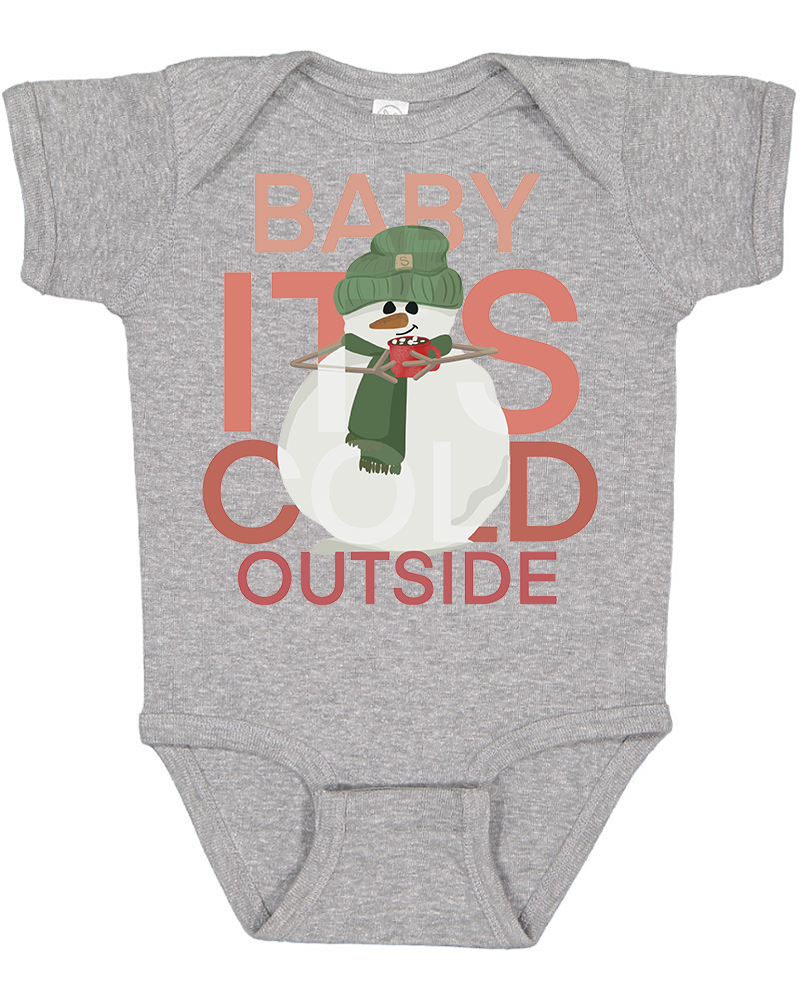 Red Snowman Christmas Baby Bodysuit
