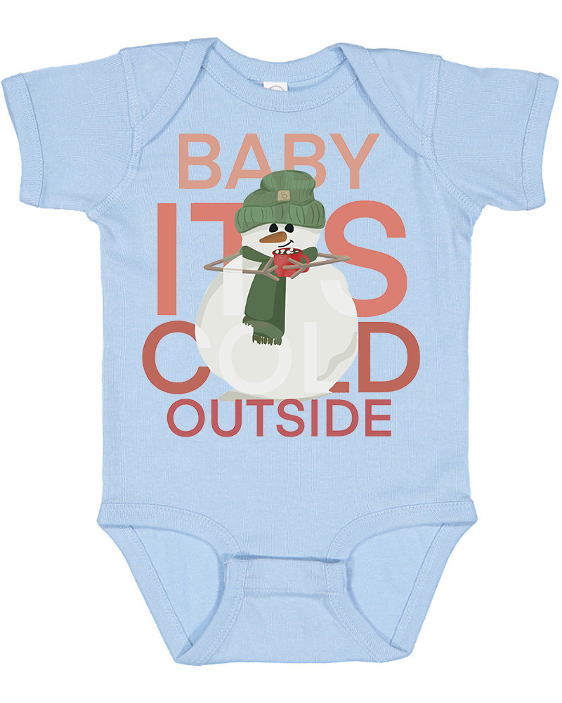 Red Snowman Christmas Baby Bodysuit