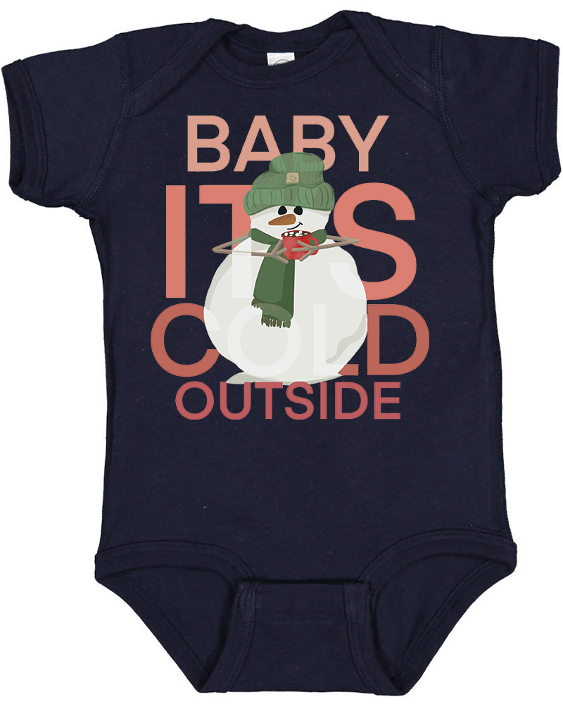 Red Snowman Christmas Baby Bodysuit