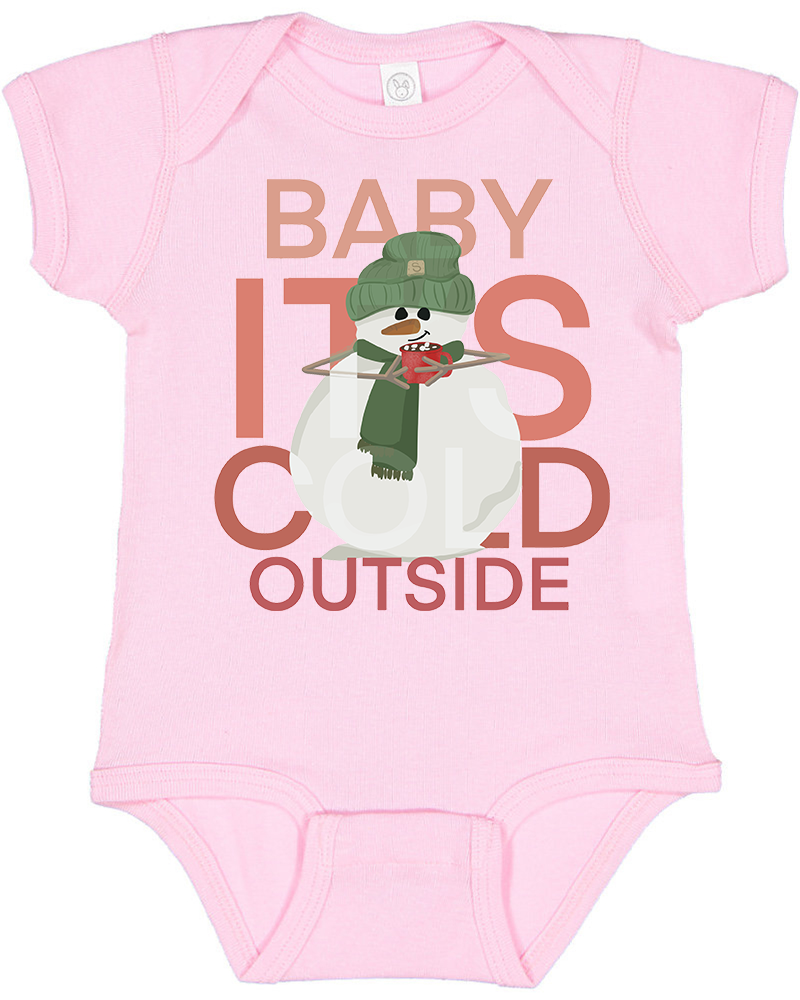 Red Snowman Christmas Baby Bodysuit