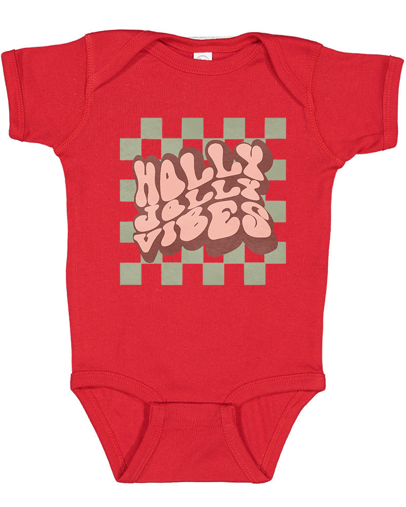 Holly Jolly Vibes Christmas Baby Bodysuit