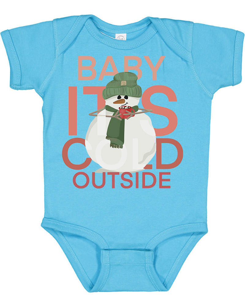 Red Snowman Christmas Baby Bodysuit