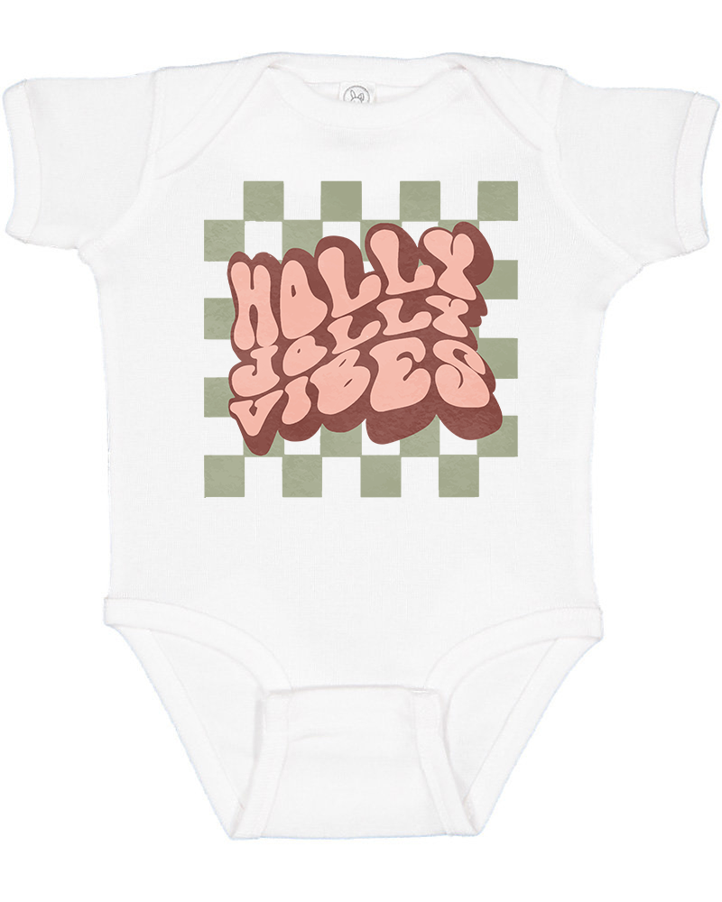 Holly Jolly Vibes Christmas Baby Bodysuit
