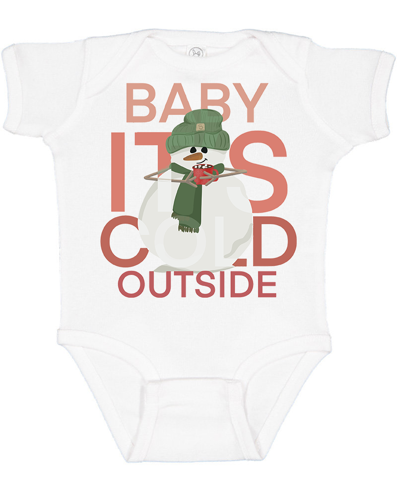 Red Snowman Christmas Baby Bodysuit