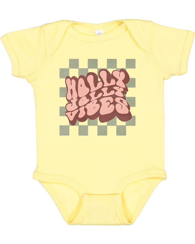 Holly Jolly Vibes Christmas Baby Bodysuit