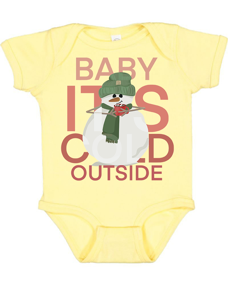 Red Snowman Christmas Baby Bodysuit
